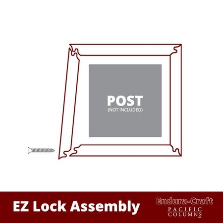 Ekena Millwork Craftsman Classic Square Tapered Smooth Column w/ Standard Capital & Base EC1204ETPSTST